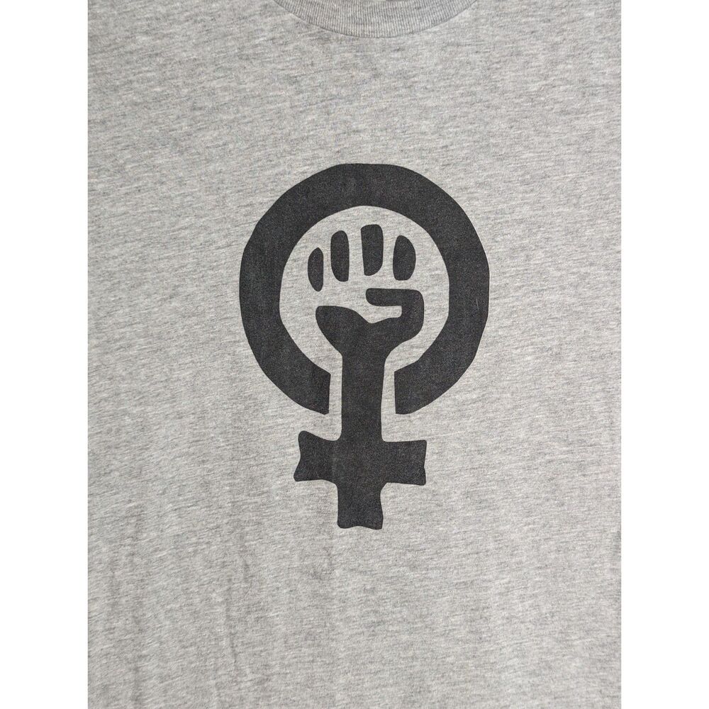 Women's Rights Feminist Graphic T Shirt Youth Sz L Light Heather Gray Protest - Picture 2 of 4